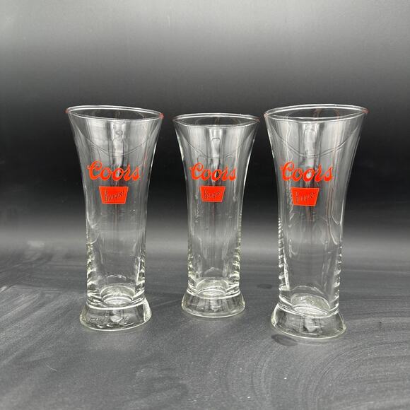 Vintage Coors Banquet Pilsners Glasses 7 inch set of 3 - Picture 1 of 9